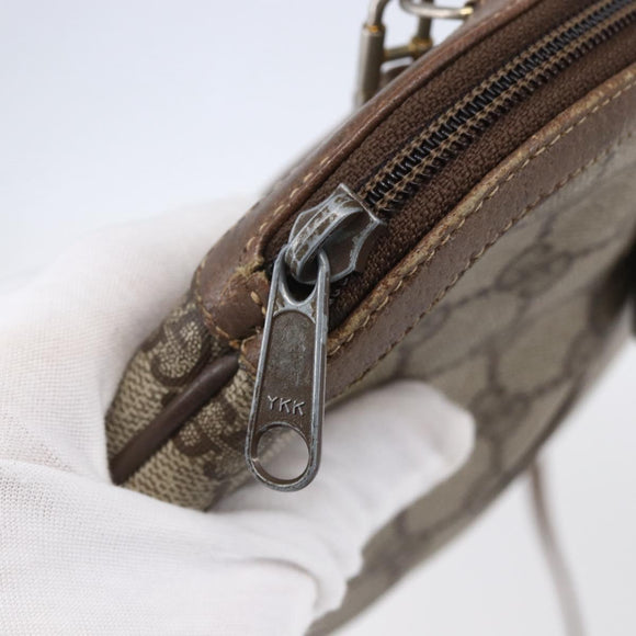 GUCCI GG Supreme Web Sherry Line Bag PVC Beige Gold 904 02 047 Auth BA7462