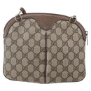 GUCCI GG Supreme Web Sherry Line Bag PVC Beige Gold 904 02 047 Auth BA7462-2