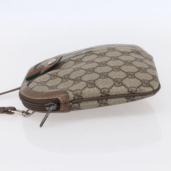 GUCCI GG Supreme Web Sherry Line Bag PVC Beige Gold 904 02 047 Auth BA7462