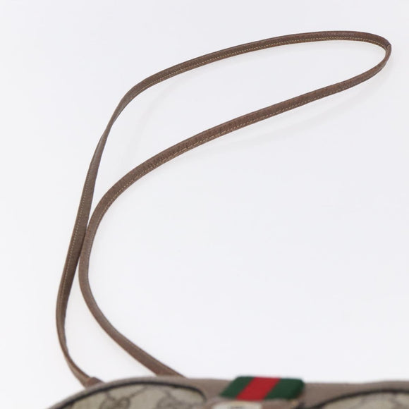 GUCCI GG Supreme Web Sherry Line Bag PVC Beige Gold 904 02 047 Auth BA7462