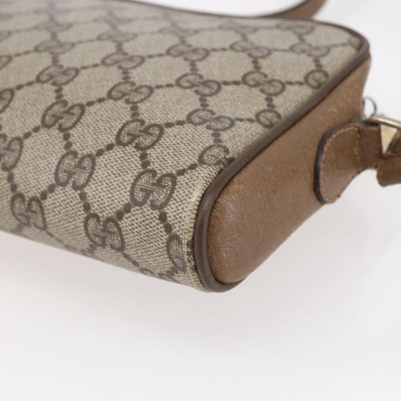 GUCCI GG Supreme Web Sherry Line Bag PVC Beige Gold 116 02 089 Auth BA7464