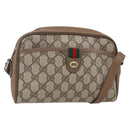 GUCCI GG Supreme Web Sherry Line Bag PVC Beige Gold 116 02 089 Auth BA7464-1