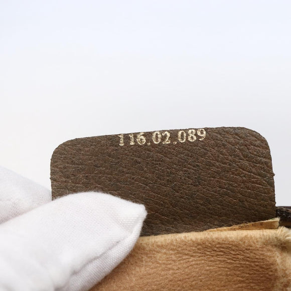 GUCCI GG Supreme Web Sherry Line Bag PVC Beige Gold 116 02 089 Auth BA7464