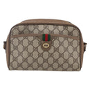 GUCCI GG Supreme Web Sherry Line Bag PVC Beige Gold 116 02 089 Auth BA7464-13