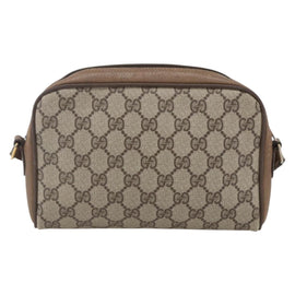 GUCCI GG Supreme Web Sherry Line Bag PVC Beige Gold 116 02 089 Auth BA7464 - 0