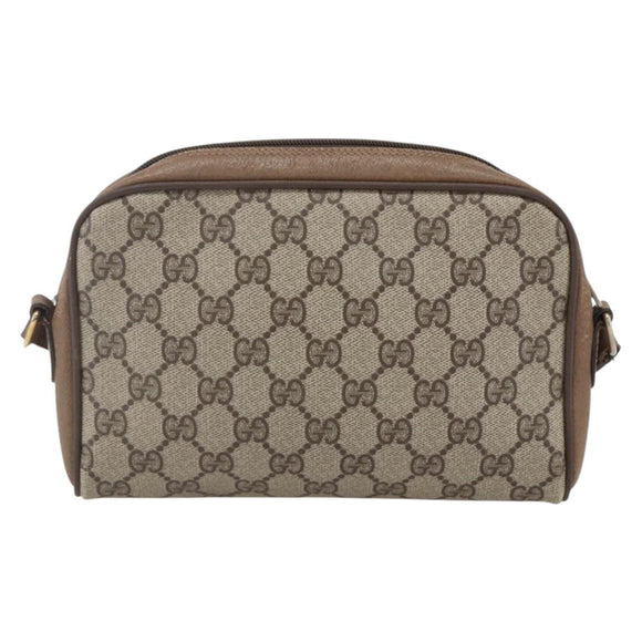 GUCCI GG Supreme Web Sherry Line Bag PVC Beige Gold 116 02 089 Auth BA7464