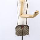 GUCCI GG Supreme Web Sherry Line Bag PVC Beige Gold 904 02 047 Auth BA7465-22