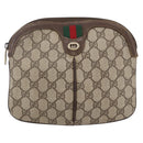 GUCCI GG Supreme Web Sherry Line Bag PVC Beige Gold 904 02 047 Auth BA7465-13