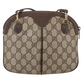 GUCCI GG Supreme Web Sherry Line Bag PVC Beige Gold 904 02 047 Auth BA7465 - 0