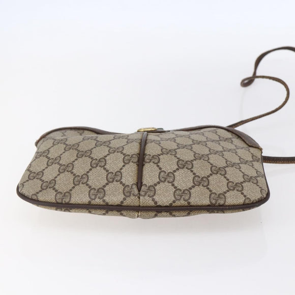 GUCCI GG Supreme Web Sherry Line Bag PVC Beige Gold 904 02 047 Auth BA7465