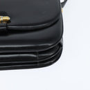 GUCCI Shoulder Bag Leather Black Gold 001 406 0621 Auth BA7466-11