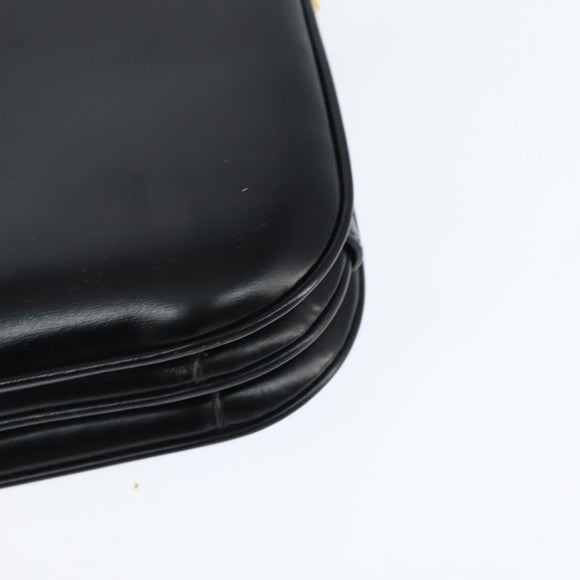 GUCCI Shoulder Bag Leather Black Gold 001 406 0621 Auth BA7466