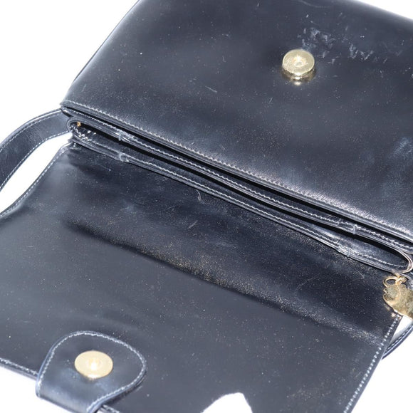 GUCCI Shoulder Bag Leather Black Gold 001 406 0621 Auth BA7466