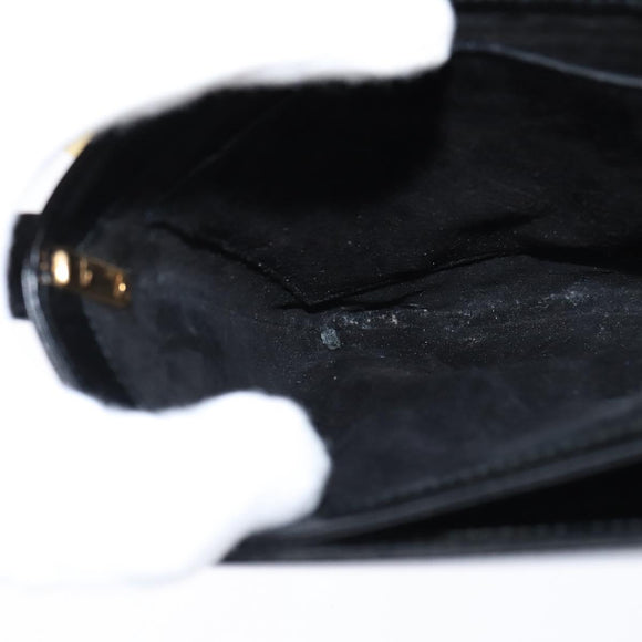 GUCCI Shoulder Bag Leather Black Gold 001 406 0621 Auth BA7466