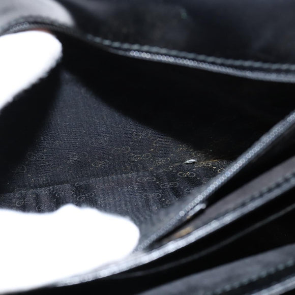 GUCCI Shoulder Bag Leather Black Gold 001 406 0621 Auth BA7466