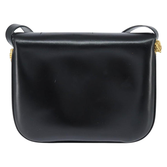 GUCCI Shoulder Bag Leather Black Gold 001 406 0621 Auth BA7466