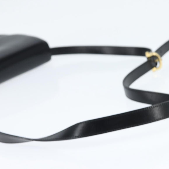 GUCCI Shoulder Bag Leather Black Gold 001 406 0621 Auth BA7466