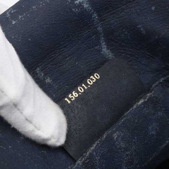 GUCCI GG Supreme Sherry Line Clutch Bag PVC Navy Gold 156 01 030 Auth BA7467