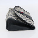 GUCCI GG Supreme Sherry Line Clutch Bag PVC Navy Gold 156 01 030 Auth BA7467-4