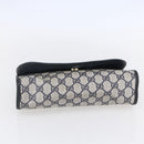 GUCCI GG Supreme Sherry Line Clutch Bag PVC Navy Gold 156 01 030 Auth BA7467-6