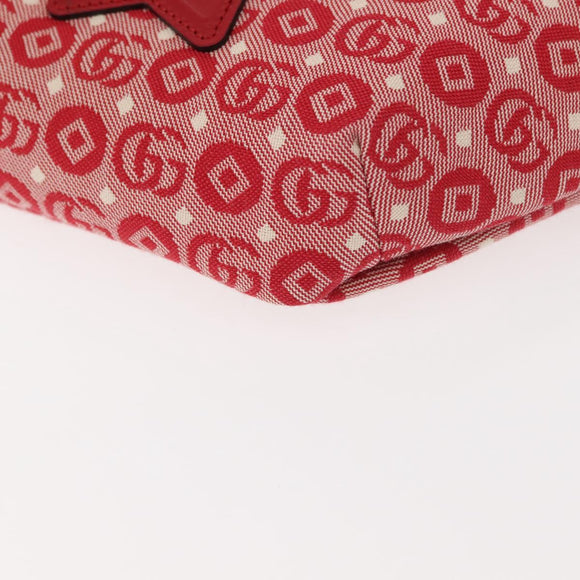 GUCCI Sherry Line Body Bag Canvas Leather Red Silver 502095 Auth BA7468