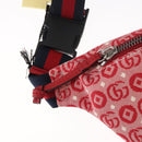 GUCCI Sherry Line Body Bag Canvas Leather Red Silver 502095 Auth BA7468-15