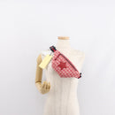 GUCCI Sherry Line Body Bag Canvas Leather Red Silver 502095 Auth BA7468-22