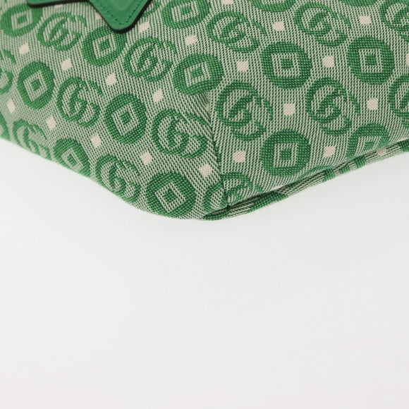 GUCCI Body Bag Canvas Leather Green Silver 502095 Auth BA7469