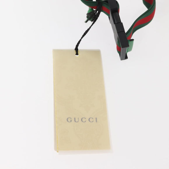 GUCCI Body Bag Canvas Leather Green Silver 502095 Auth BA7469