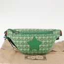 GUCCI Body Bag Canvas Leather Green Silver 502095 Auth BA7469-22