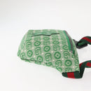 GUCCI Body Bag Canvas Leather Green Silver 502095 Auth BA7469-3