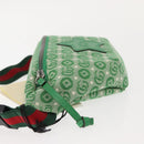 GUCCI Body Bag Canvas Leather Green Silver 502095 Auth BA7469-4