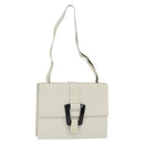 GUCCI Shoulder Bag Leather White Gold Auth BA7470-1