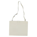 GUCCI Shoulder Bag Leather White Gold Auth BA7470-3