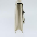 GUCCI Shoulder Bag Leather White Gold Auth BA7470-4