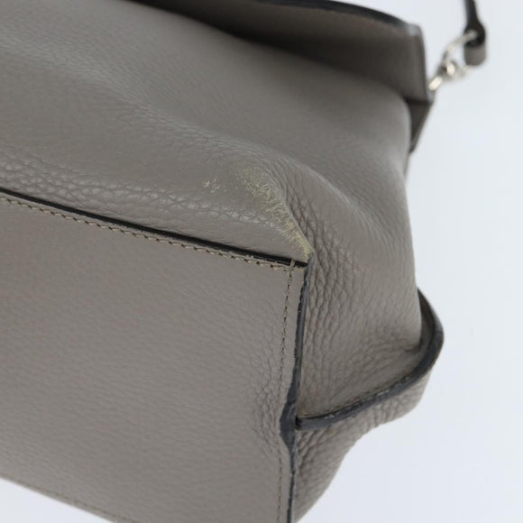 GUCCI Bamboo Hand Bag Leather 2way Gray Silver 392013 Auth BA7471