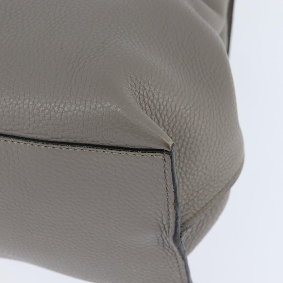 GUCCI Bamboo Hand Bag Leather 2way Gray Silver 392013 Auth BA7471