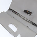 GUCCI Bamboo Hand Bag Leather 2way Gray Silver 392013 Auth BA7471-19