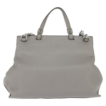 GUCCI Bamboo Hand Bag Leather 2way Gray Silver 392013 Auth BA7471 - 0