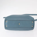 GUCCI Bamboo Hand Bag Leather 2way Blue Silver 336032 Auth BA7472-5