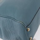GUCCI Bamboo Hand Bag Leather 2way Blue Silver 336032 Auth BA7472-16