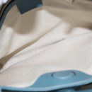 GUCCI Bamboo Hand Bag Leather 2way Blue Silver 336032 Auth BA7472-10