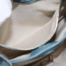 GUCCI Bamboo Hand Bag Leather 2way Blue Silver 336032 Auth BA7472-27