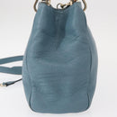 GUCCI Bamboo Hand Bag Leather 2way Blue Silver 336032 Auth BA7472-4