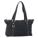 GUCCI GG Canvas Abbey Tote Bag Black Gold 141470 Auth BA7477-1