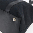 GUCCI GG Canvas Abbey Tote Bag Black Gold 141470 Auth BA7477-9