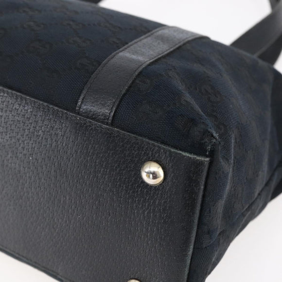 GUCCI GG Canvas Abbey Tote Bag Black Gold 141470 Auth BA7477