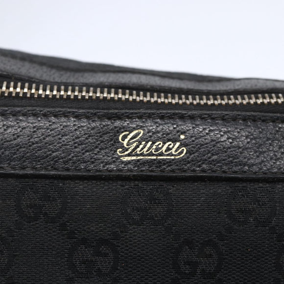 GUCCI GG Canvas Abbey Tote Bag Black Gold 141470 Auth BA7477