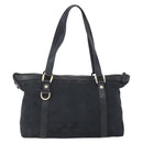 GUCCI GG Canvas Abbey Tote Bag Black Gold 141470 Auth BA7477-2
