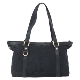 GUCCI GG Canvas Abbey Tote Bag Black Gold 141470 Auth BA7477 - 0